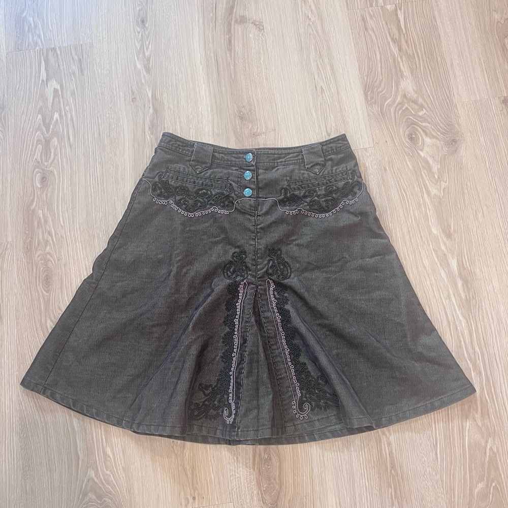 Vintage Whimsigoth Embroidered Women's Skirt